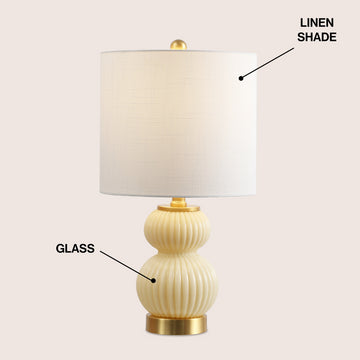 Daphne 20" Ribbed Metal/Glass LED Table Lamp